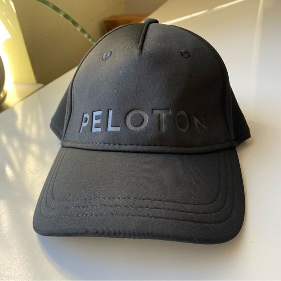 Peloton Hat Embossed Logo Black on Black Adjustable Strapback Cap Unisex - Picture 4 of 8
